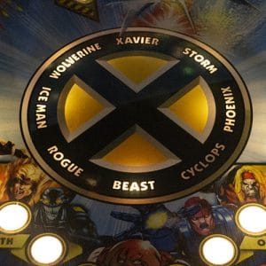 X-Men pinball machine closeup